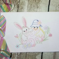 Vintage Stitch Easter Egg Machine Embroidery Design